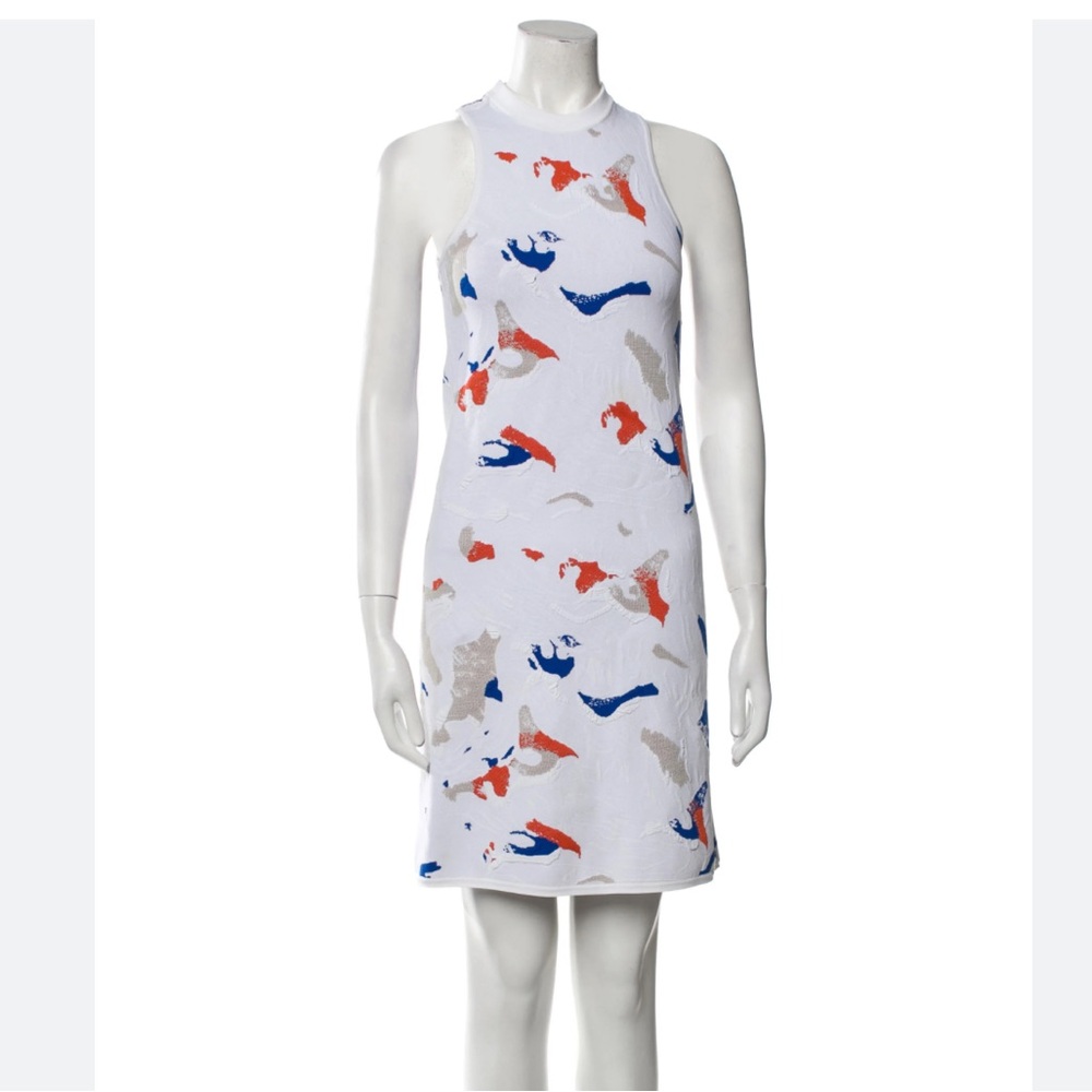 Derek Lam White Dress with Red and Blue Accents